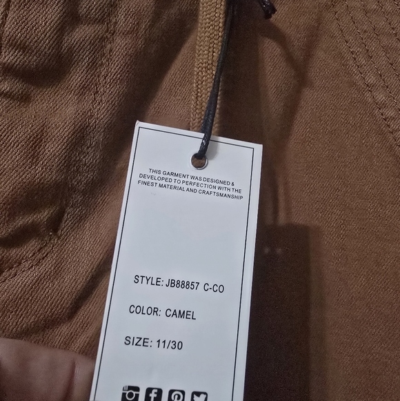 NWT Judy Blue Garmet Dyed Straight Leg Camel Colored High Waist Jeans, Sz 11/30. - Picture 11 of 11